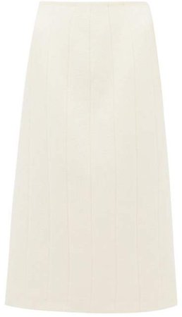 Pietrasole Wool Blend Midi Skirt - Womens - Cream