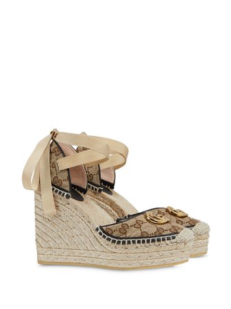 Shop Gucci GG logo espadrille wedges with Express Delivery - FARFETCH