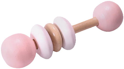 pink wooden rattle