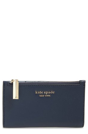 kate spade new york spencer small slim saffiano leather bifold wallet | Nordstrom