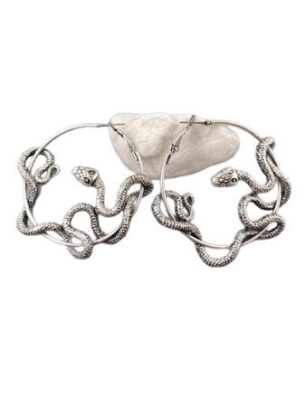 silver snake earrings jewelry