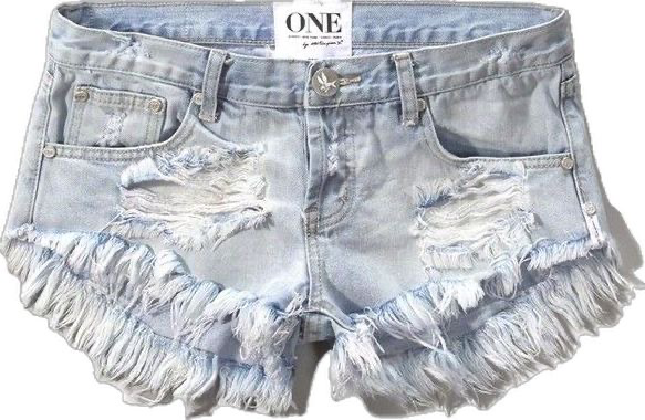 one shorts ripped blue denim jeans