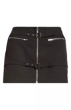 Miaou Gianna Double Belted Miniskirt | Nordstrom