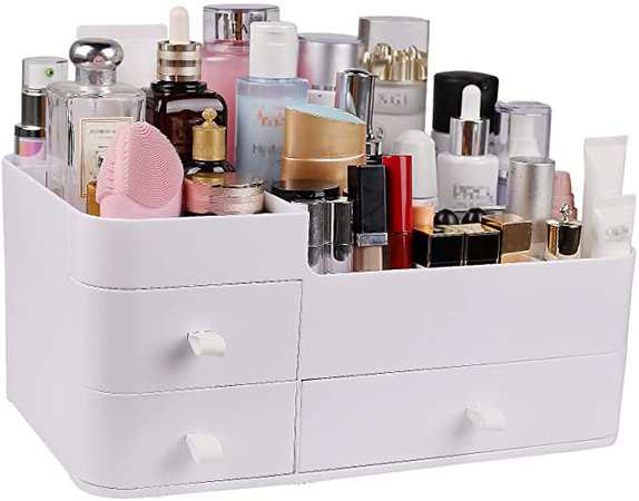 Amazon.com: Abiudeng Makeup Organizer for Cosmetic,Large Capacity Organizer with Drawers,Skincare Organizer,Bathroom Organizer for Lipsticks,Jewelry,Nail Care,Skincare,Eyeshadows-Large White : Beauty & Personal Care