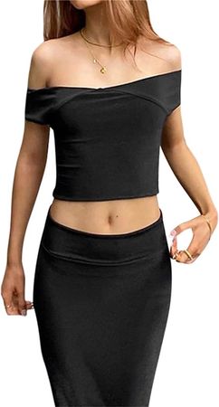 Women Sexy Off The Shoulder Crop Top Casual Long Sleeve Slim Fit Basic Cropped Shirt Solid Color Y2K Bodycon Blouse at Amazon Women’s Clothing store
