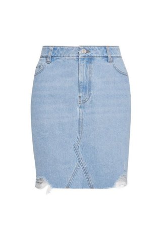 Blue Bleach Organic Ripped Denim Mini Skirt | Dorothy Perkins