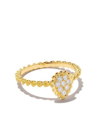 Boucheron 18kt yellow gold Serpent Bohème XS motif diamond ring - FARFETCH