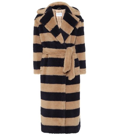 MAX MARA Teddy striped alpaca-blend trench coat