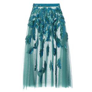 Peacock Embroidered Tulle Skirt – BU Club