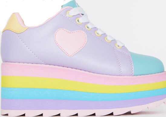rainbow pastel platform sneakers