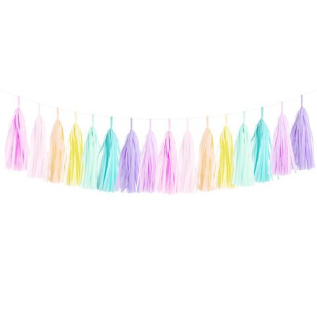 Pastel Rainbow Tassel Garland Kit DIY Soft Pink Ombre Paper | Etsy