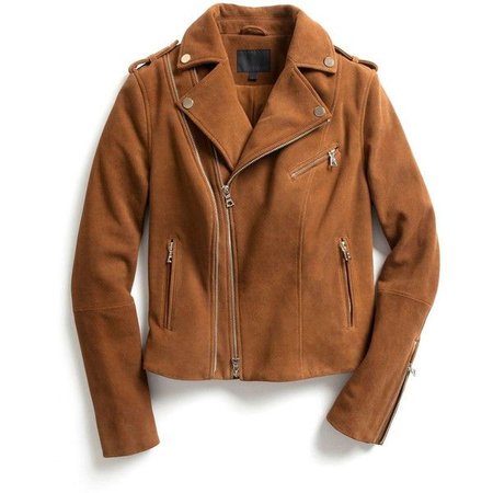 brown suede moto jacket