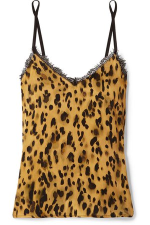 Anine Bing | Lace-trimmed leopard-print silk-satin camisole | NET-A-PORTER.COM