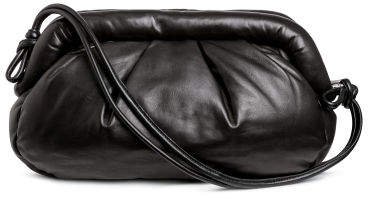 Leather Shoulder Bag - Black
