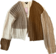 wild fable chunky knit color block cardigan