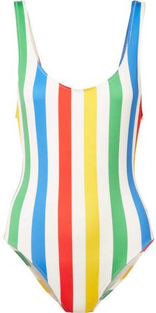 The Anne-marie Striped Swimsuit - Red