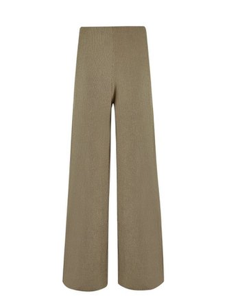 Khaki Textured Culotte Trousers | Miss Selfridge