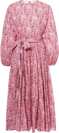 Rhode Devi Wrap Cotton Midi Dress Size: XS
