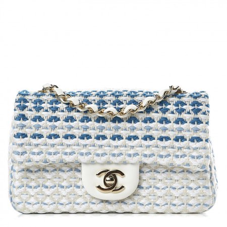 Chanel | lambskin cotton woven mini flap bag