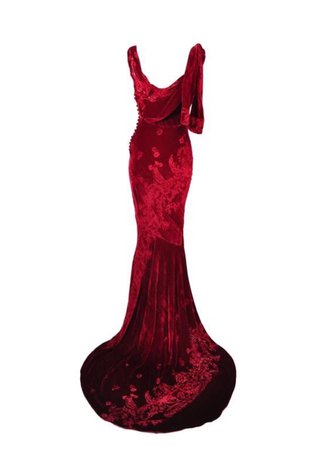 red velvet long gown dress