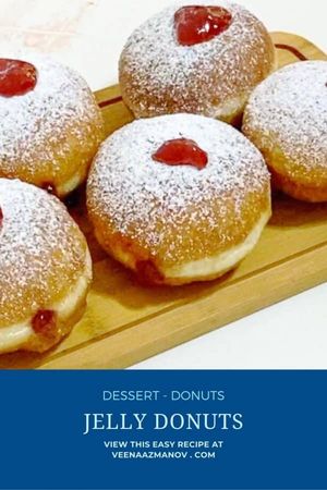 Jelly Donuts - Jelly Filled Doughnuts for Hanukkah - Veena Azmanov
