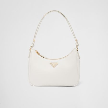 White Saffiano leather mini-bag | Prada