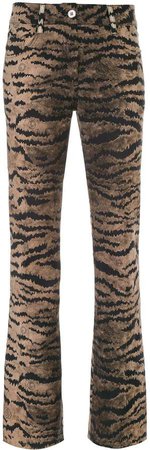 tiger print flare trousers