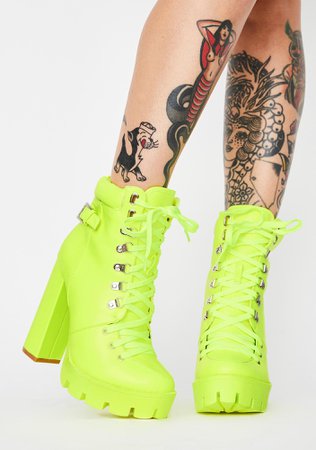 Toxic Chasing Lies Lace Up Boots