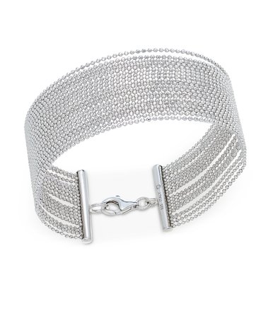 Macy's Sterling Silver Beaded Multi-Row Bracelet