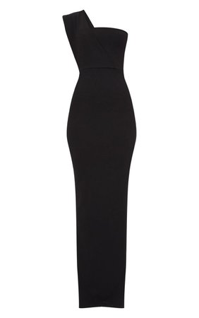 Black One Shoulder Maxi Dress | Dresses | PrettyLittleThing USA