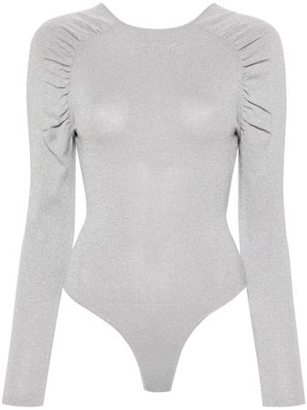 Karl Lagerfeld logo-embroidered Lurex Bodysuit - Farfetch