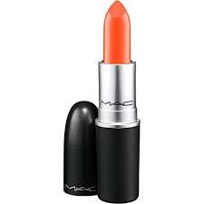 MAC neon orange lipstick