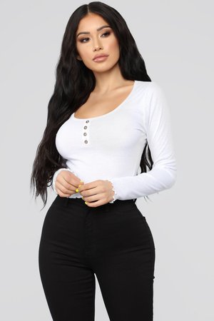 Lizzie Ribbed Top - White