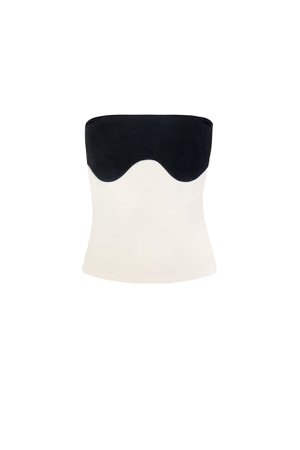ABSTRACT TUBE TOP BLACK AND CREAM | Orseund Iris