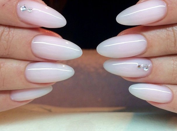 baby pink and white nails