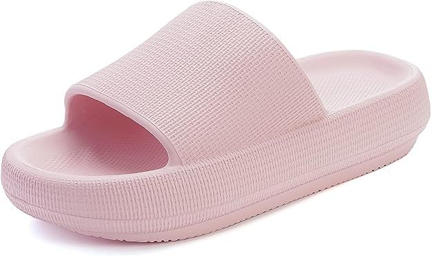 Amazon.com | BRONAX Slides for Women Quick Drying Open Toe Soft Pillow Home Slippers House Sandals for Female Size 9 Sandalias de Mujer Comfy Cushioned Thick Sole 40-41 Pink | Shoes