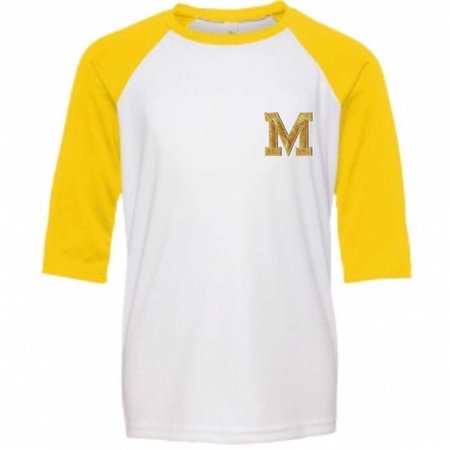 All Sport Y3229 Youth Baseball T-Shirt - White/Sport Athletic Gold