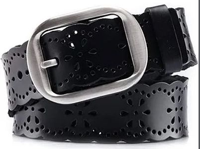 black leather cowboy belt