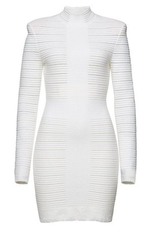 Balmain - Mini Dress with Cotton - white