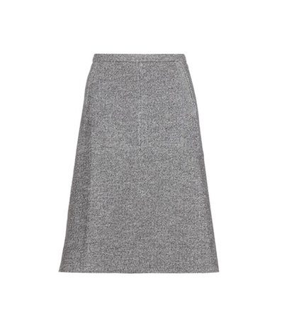Cotton and wool-blend skirt