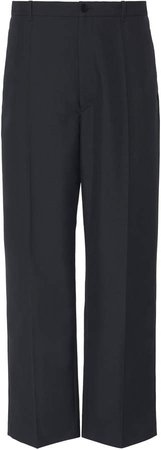 Oversized Cropped Twill Pants