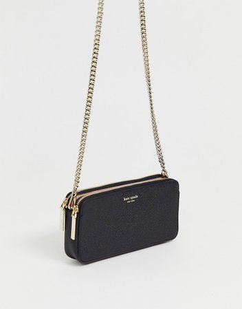Kate Spade black leather double zip mini crossbody camera bag | ASOS