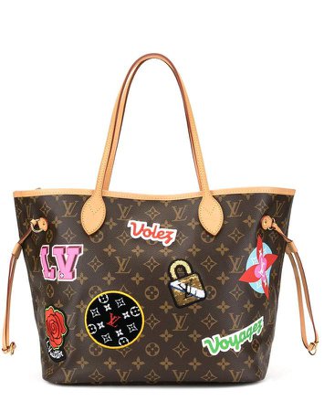 Pre-Owned Patches Neverfull MM shoulder tote bag