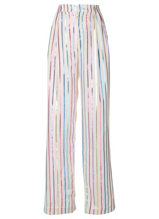 sparkly rainbow white stripes striped pants fun