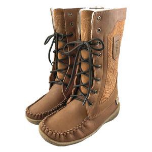 Women's Native American Style Crepe Sole Mid-Calf Moccasin Boots – Moccasins Canada