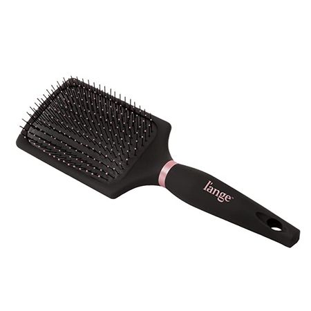 L’ange Hair Siena Paddle Nylon Brush | Helps Groom and Detangle All Types of Hair | Heat-Resistant Nylon-Tipped Bristles | Black