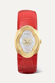 Piaget | Limelight Gala 32mm 18-karat white gold, alligator and diamond watch | NET-A-PORTER.COM