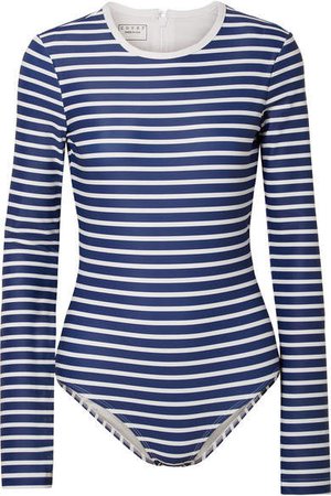Striped Swimsuit - Navy
