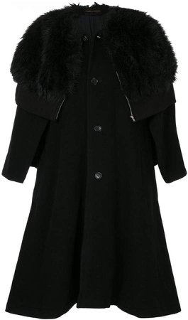 Pre-Owned faux fur cape coat