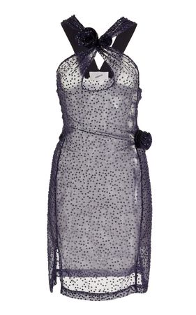 Floral-Detailed Crossover Silk Mini Dress By Coperni | Moda Operandi